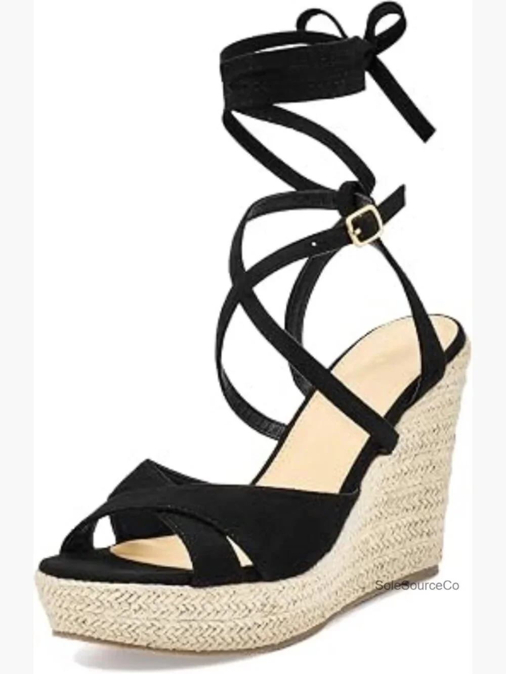 Espadrille Lace Up Platform Wedge Sandals Strappy